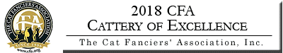 Cat Fanciers' Association - Cattery of Excellence (June 21, 2021 - June 21, 2022 