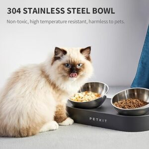 slanted bowls makes it easy for pets to feed