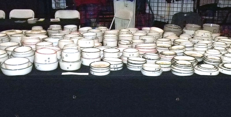 tradeshow display of bowls