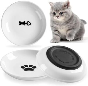 cat food bowl, healthy ceramic cat bowls for indoor cats, prevents whisker fatigue
